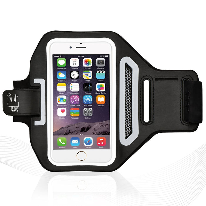 Premium Lycra Sports Armband For iPhone 6/6S & iPhone 6/6S Plus Running, Jogging, Gym, Fitness, Cycling Arm Strap with Key/CreditCard/Money Holder and Headphone Cable Holder Water Resistant Reflective Product