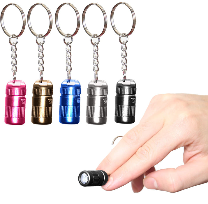 Mini LED Torch Keychain Flashlight Small | Batteries Included | Ultra Powerful Waterproof LED Flashlight On Home Keychain for Camping, Travelling, Outdoor Emergency