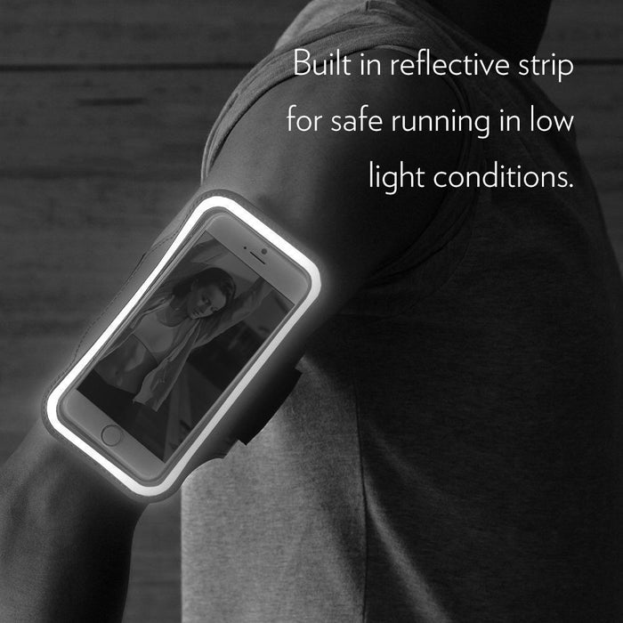 Premium Neoprene Sports Running, Gym, Excerise, Fitness, Jogging Armband for iPod Touch 4th, 5th and New 6th Generation Water Resistant, Reflective Outer Strip Safety with Key Holder