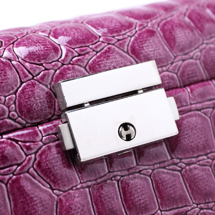 My Treasure Box Exquisite Lock Jewellery Storage PU leather Two Layers Glossy Durable Travel Storage Organizer