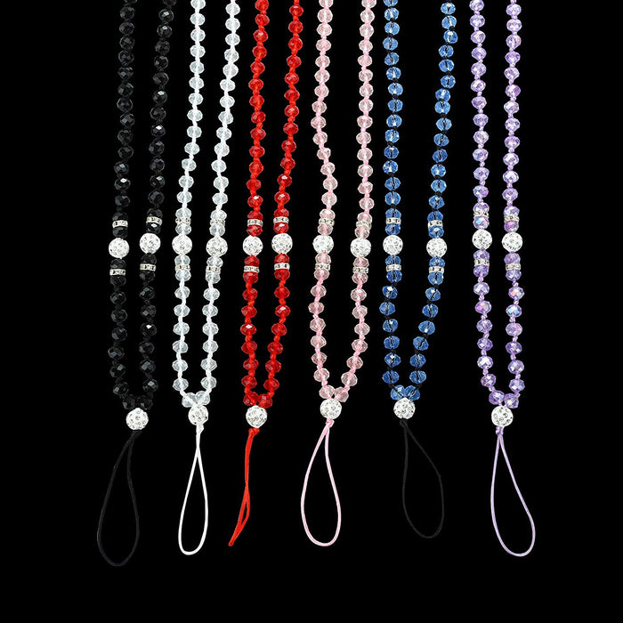 Beaded Lanyard Neck Phone Strap for Women - ID Badge Holder - Necklace Pass ID Card Holder, Key - Bling Jewelry Fashion Colourful Sparkly Lanyards for Teachers, Nurses, Students & Staff (6 Pack)