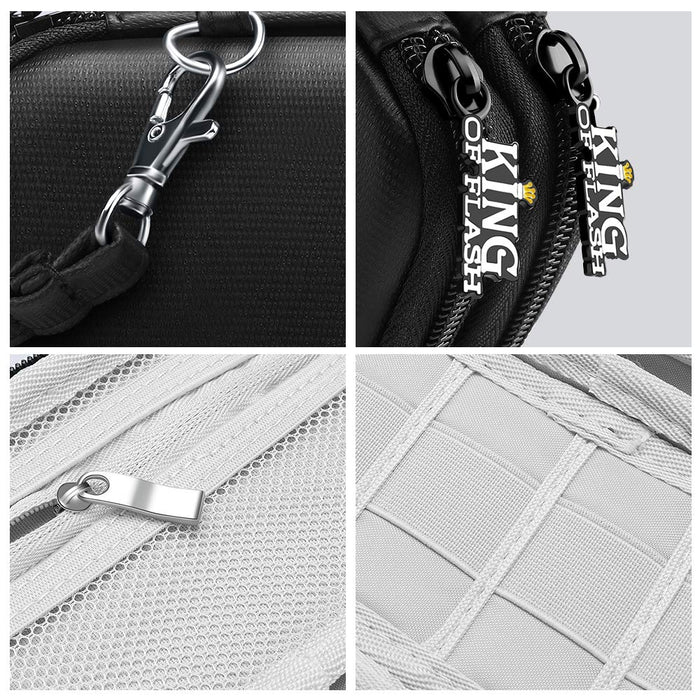 Double Layer USB Carry Case Cable Organiser for Travelling Travel Bag for Pen Drives/Flash Drives/Thumb Drives/Keys Electronic Accessories Storage Case Black