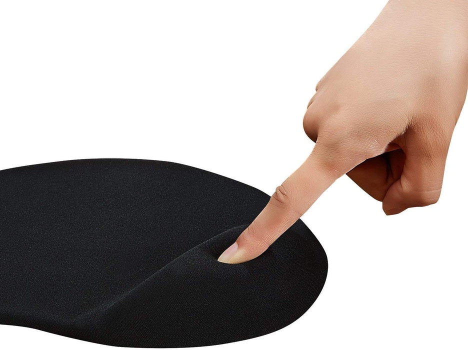 Black Anti-Slip Comfort Mouse Pad With Gel Foam Rest Wrist Support For PC, Laptop