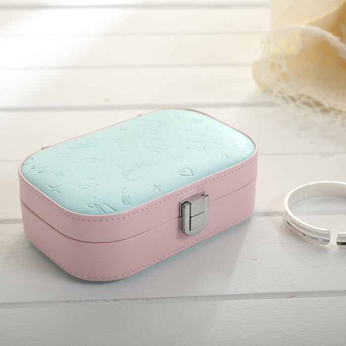 My Treasure Box Women Jewelry Storage Box Exquisite Lock Glossy PU leather Durable Jewelry Ring Organizer