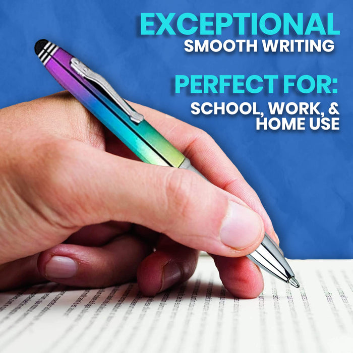 3-in-1 Stylus Pen With Light, Capacitive Aluminium Pen Stylus, LED Torch Light, Ballpoint Pen