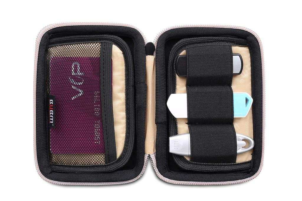 EVA Hard Case Travel Accessories Pouch Suitable For USB Flash Drives, Small Headphones, Keys, Alarm Fobs, Charger Cables
