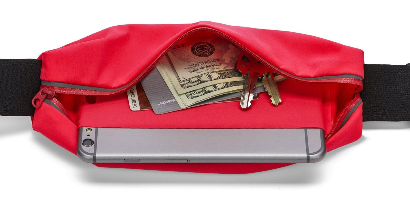 Sport Running Pouch Belt Waist Pack with Headphone Jack Storage Zipper Case Compatible for iPhone 6/6S Plus, Galaxy Note 3/4/5, Nexus 5/6, S5/S6/S6 Edge, Xperia Z2/Z3/Z5(Baby Pink)