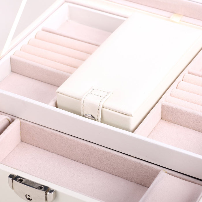 My Treasure Box Advanced Jewelry Storage Box Glossy PU Leather Multi Small Boxes Inside Jewelry Cosmetic Storage Organizer Box