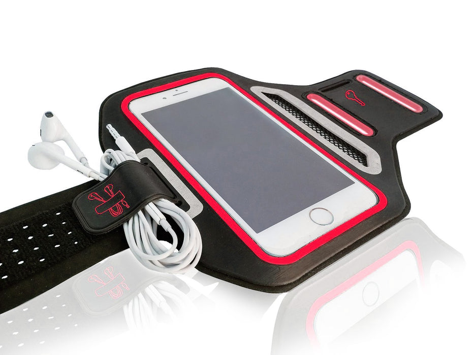 Premium Lycra Sports Armband For iPhone 6/6S & iPhone 6/6S Plus Running, Jogging, Gym, Fitness, Cycling Arm Strap with Key/CreditCard/Money Holder and Headphone Cable Holder Water Resistant Reflective Product