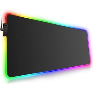 RGB Gaming Mouse Mat Pad Large Thick(800—300—4mm) XXXL Extended Led Mousepad with Non-Slip Rubber Base, Soft Computer Keyboard Mice Mat for Macbook, PC, Laptop, Desk - Black