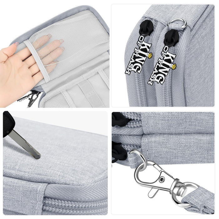 Power Bank Case Hard Drive Case Shockproof Carrying Case Travel Cable Organizer Bag Portable Storage Bag Electronic Organizer Pouch Bag Zipper Wallet Multifunctional Double Layer Case