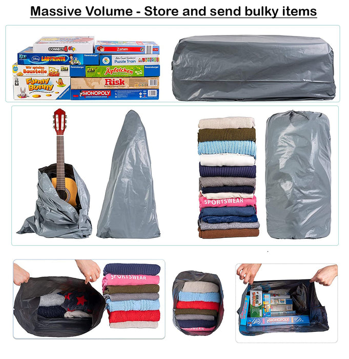 Large Mailing Bags by King of Flash, Extra Strong Grey Mail Envelopes for Packaging Clothes Parcel Self Seal Poly Storage Bags 24"x 36"
