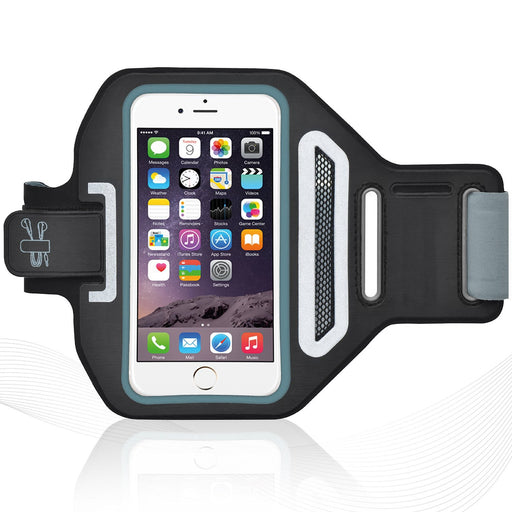 Premium Lycra Sports Armband For iPhone 6/6S & iPhone 6/6S Plus Running, Jogging, Gym, Fitness, Cycling Arm Strap with Key/CreditCard/Money Holder and Headphone Cable Holder Water Resistant Reflective Product