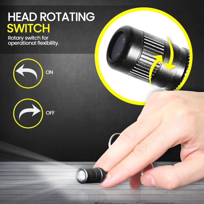 Mini LED Torch Keychain Flashlight Small | Batteries Included | Ultra Powerful Waterproof LED Flashlight On Home Keychain for Camping, Travelling, Outdoor Emergency