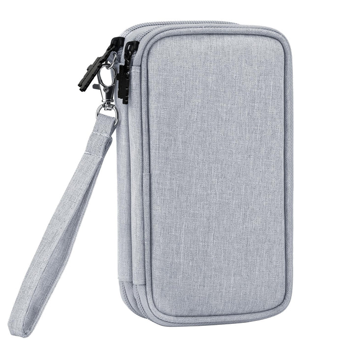 Power Bank Case Hard Drive Case Shockproof Carrying Case Travel Cable Organizer Bag Portable Storage Bag Electronic Organizer Pouch Bag Zipper Wallet Multifunctional Double Layer Case
