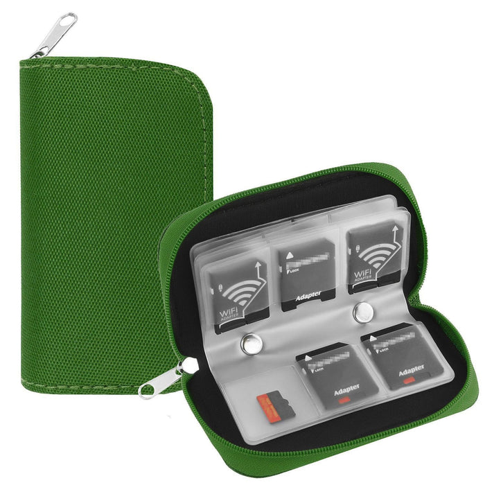 8 Pages and 22 Slots Memory Card Carrying Case Holder Pouch for SD SDHC MMC CF Micro SD Storage Protector