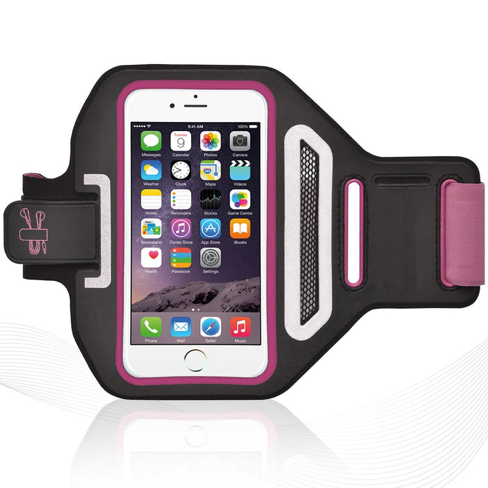 Premium Lycra Sports Armband For iPhone 6/6S & iPhone 6/6S Plus Running, Jogging, Gym, Fitness, Cycling Arm Strap with Key/CreditCard/Money Holder and Headphone Cable Holder Water Resistant Reflective Product
