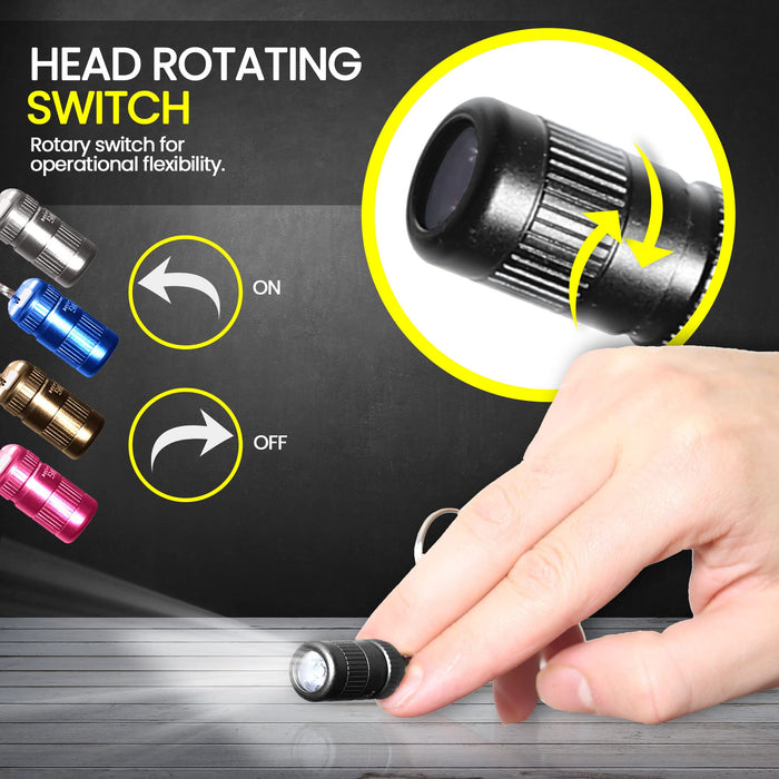 Mini LED Torch Keychain Flashlight Small | Batteries Included | Ultra Powerful Waterproof LED Flashlight On Home Keychain for Camping, Travelling, Outdoor Emergency