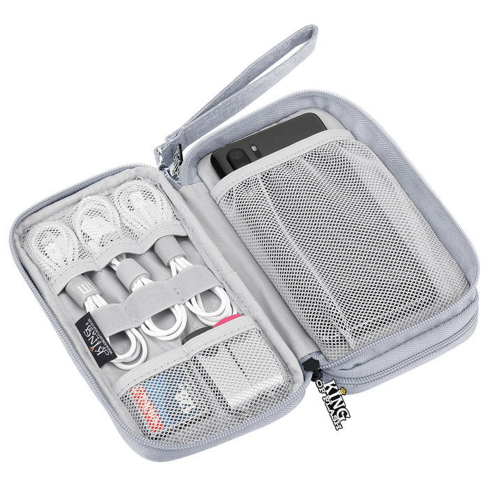Power Bank Case Hard Drive Case Shockproof Carrying Case Travel Cable Organizer Bag Portable Storage Bag Electronic Organizer Pouch Bag Zipper Wallet Multifunctional Double Layer Case