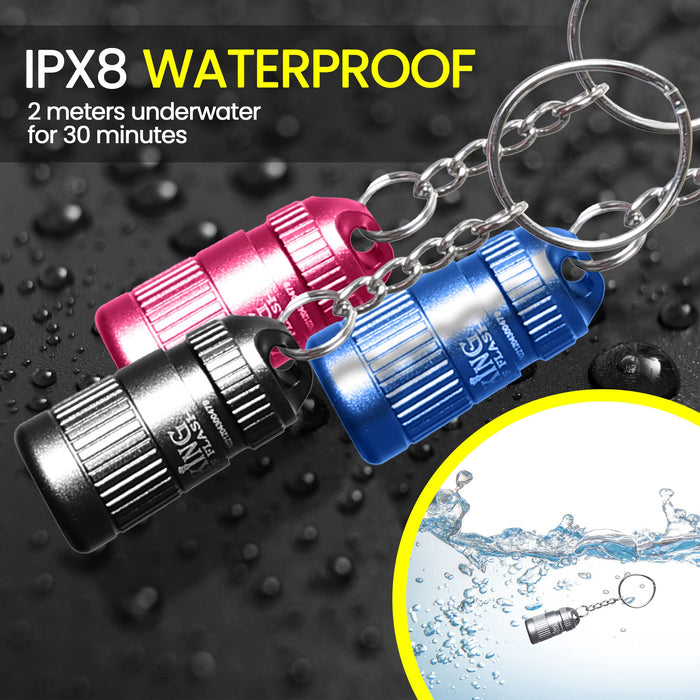 Mini LED Torch Keychain Flashlight Small | Batteries Included | Ultra Powerful Waterproof LED Flashlight On Home Keychain for Camping, Travelling, Outdoor Emergency