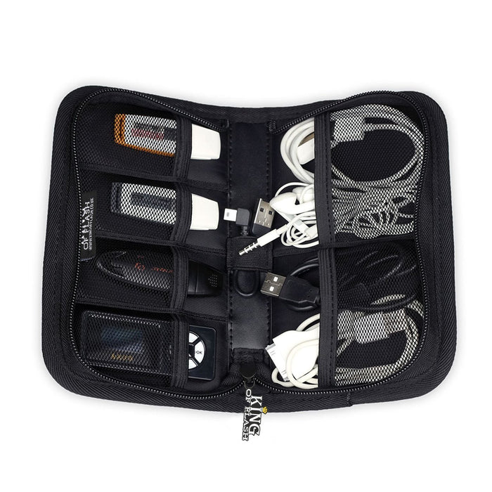 Accessories Organiser Storage Case, Portable Electronics Carrying Bag Ideal holder for Travelling - Store Phone Charging Cables, Earphone, USB Stick Flash Drive, SD Card, Smartwatch