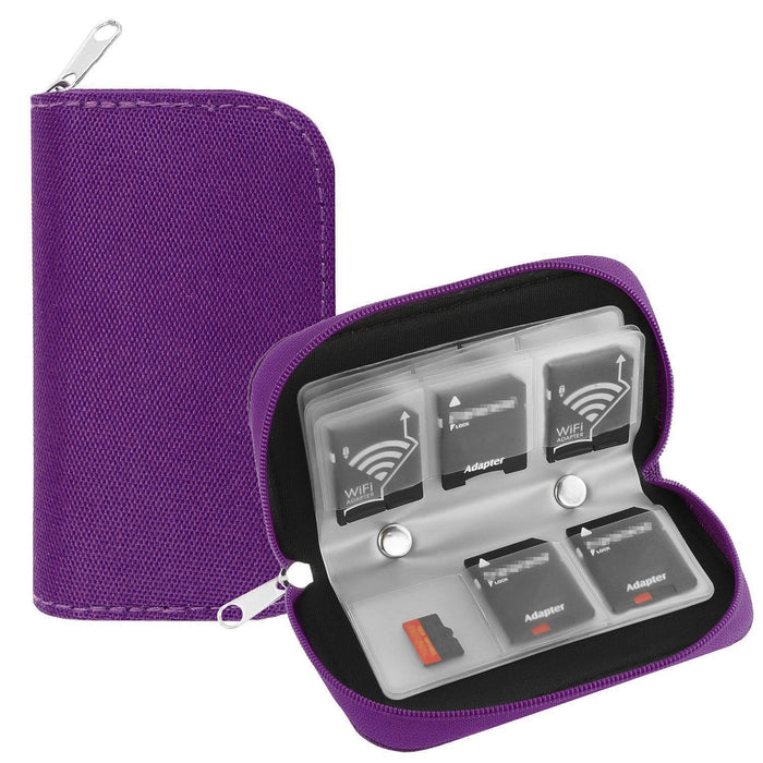 8 Pages and 22 Slots Memory Card Carrying Case Holder Pouch for SD SDHC MMC CF Micro SD Storage Protector