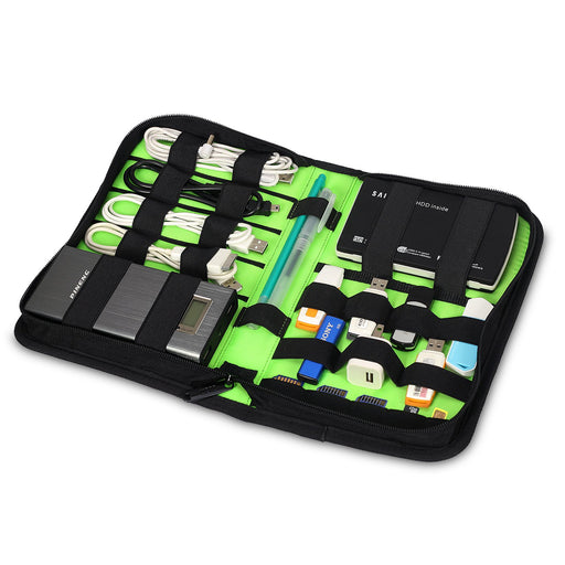 BUBM MULTIPLE FUNCTION ACCESORIES STORAGE CARRY BAG CASE FOR Power adapter USB cable memory card power cord battery storage bag case (MEDIUM)