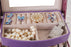 My Treasure Box Faux Leather Crocodile Pattern Automatic Buckle Jewellery Display Box With Three Layers Home Storage Supplies Jewellery Carrying Case
