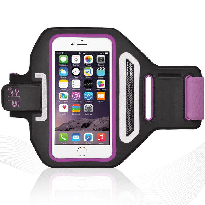 Premium Lycra Sports Armband For iPhone 6/6S & iPhone 6/6S Plus Running, Jogging, Gym, Fitness, Cycling Arm Strap with Key/CreditCard/Money Holder and Headphone Cable Holder Water Resistant Reflective Product