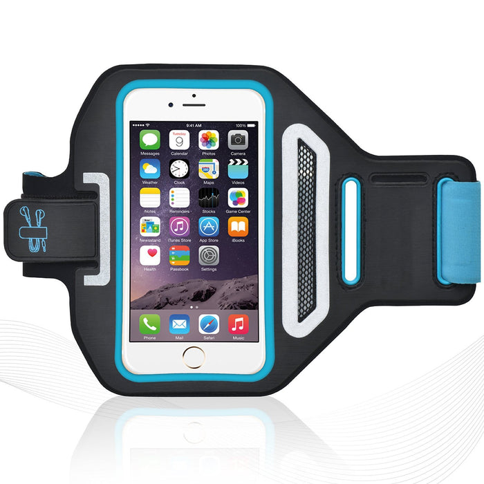 Premium Lycra Sports Armband For iPhone 6/6S & iPhone 6/6S Plus Running, Jogging, Gym, Fitness, Cycling Arm Strap with Key/CreditCard/Money Holder and Headphone Cable Holder Water Resistant Reflective Product