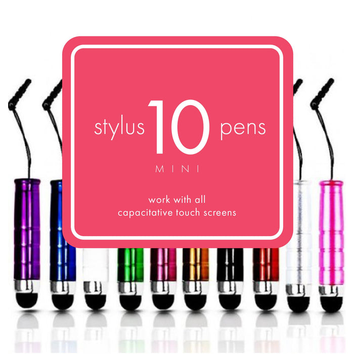 Capacitive/Resistive Touchscreen Mini Stylus Pens, Stylus on a String, Comes With 10 Colored Styluses
