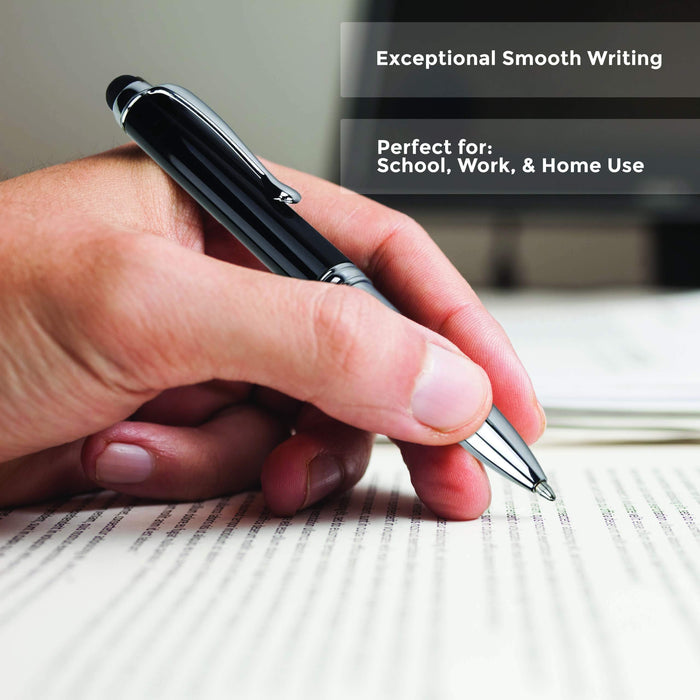 3-in-1 Stylus Pen With Light, Capacitive Aluminium Pen Stylus, LED Torch Light, Ballpoint Pen