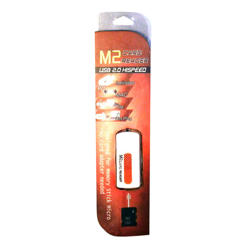 M2 Card Reader USB 2.0 High Speed Designed For Memory Stick Micro, Windows or Mac Compatible, Plug & Play