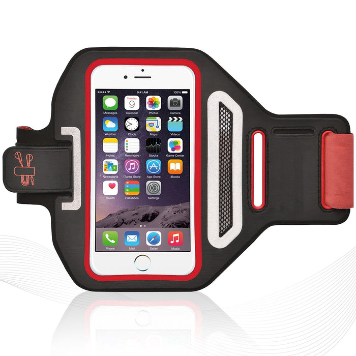 Premium Lycra Sports Armband For iPhone 6/6S & iPhone 6/6S Plus Running, Jogging, Gym, Fitness, Cycling Arm Strap with Key/CreditCard/Money Holder and Headphone Cable Holder Water Resistant Reflective Product