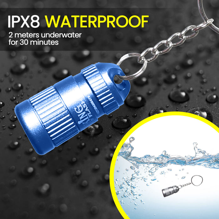 Mini LED Torch Keychain Flashlight Small | Batteries Included | Ultra Powerful Waterproof LED Flashlight On Home Keychain for Camping, Travelling, Outdoor Emergency