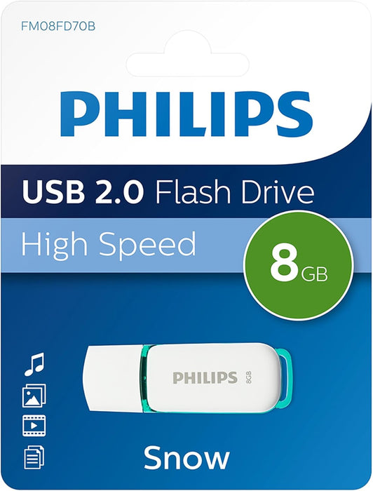 Philips Snow USB 2.0 Flash Drive - 4/8/16/32 GB