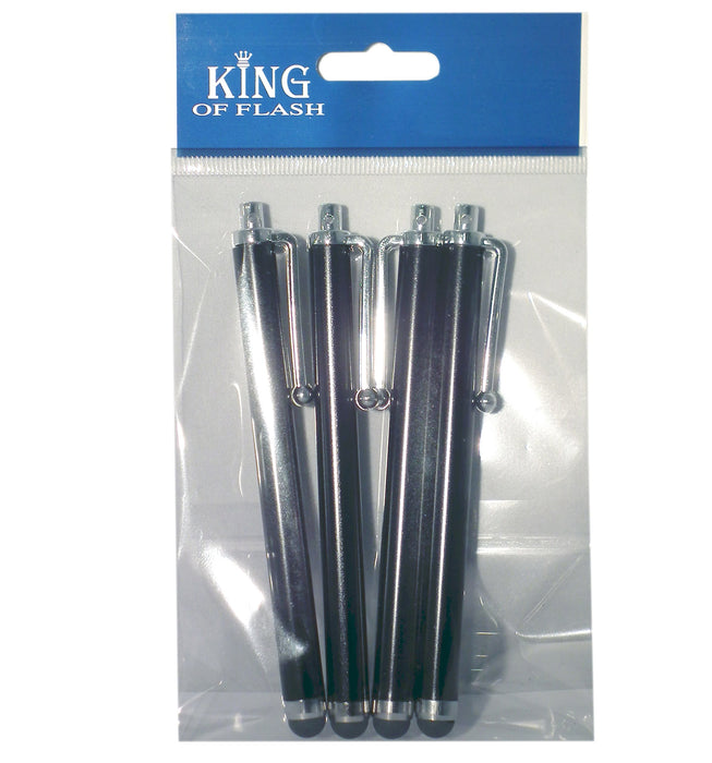 Pack of 4 Black Capacitive/Resistive Touchscreen Stylus Pen Compatible with All Touchscreen Devices Smartphone Tablets