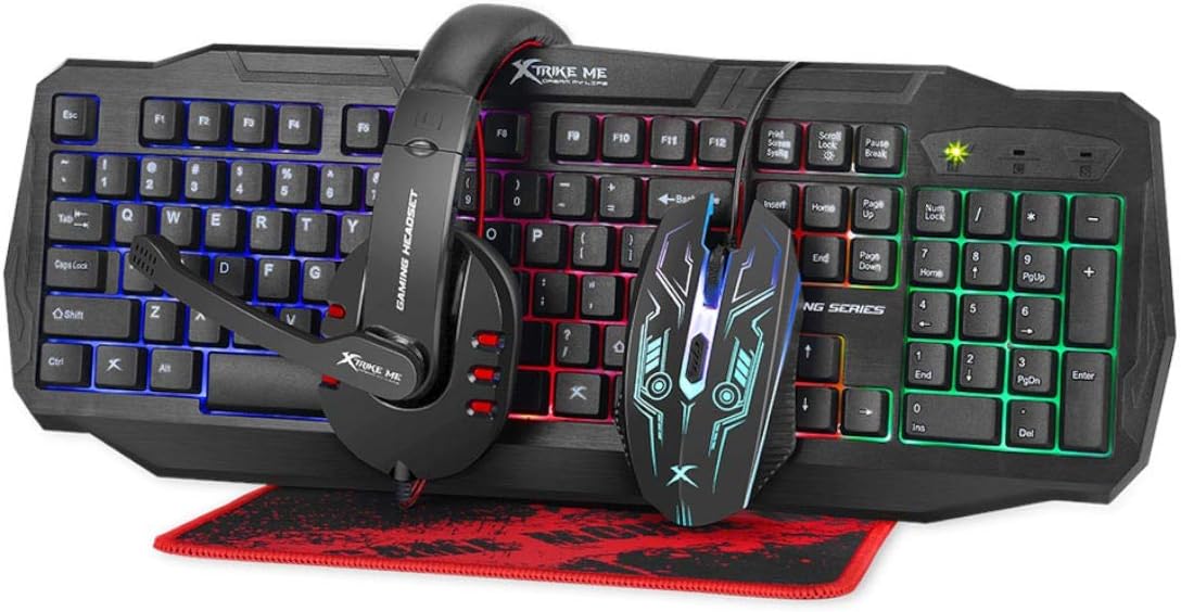 XTrike Me CM-406 4-in-1 Gaming Combo - Keyboard, Mouse, Headset & Pad