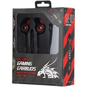 XTrike Me GE-109 Dual-Mic Stereo Earbuds - Multi-Platform, 10 mm Drivers
