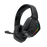 Black gaming headset with RGB lighting on a white background