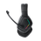 Black gaming headset with RGB lighting on a white background