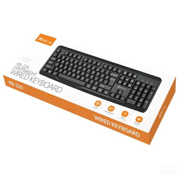 XTrike Me KB-229 EN Wired Keyboard - Full-Size, USB, 104 Keys