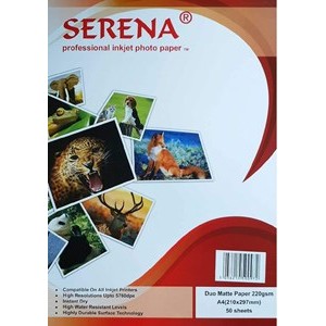 Serena Duo Matte Photo Paper - A4, 220gsm (50 Sheets)