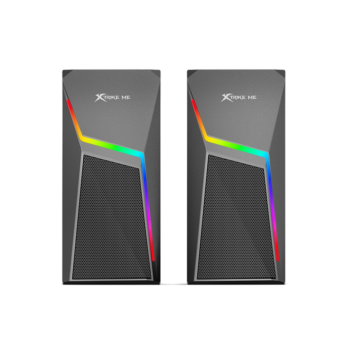 Two computer cases with RGB lighting on a white background, branded 'XTrike Me' - eSunrise Wholesale