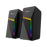 Pair of black computer speakers with RGB lighting on a white background - eSunrise Wholesale