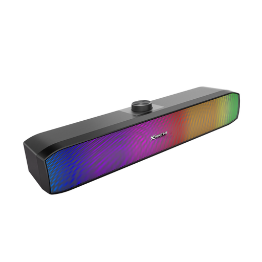 Colourful LED light bar with XTrike Me logo on a white background