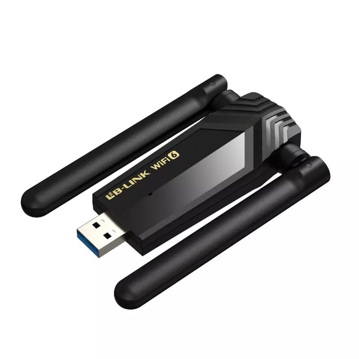 USB WiFi adapter with antennas on a white background - eSunrise Trade