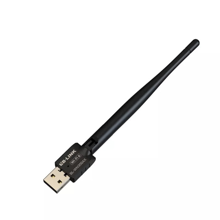 LB-Link AX300 Black USB WiFi adapter with antenna on a white background - eSunrise wholesale