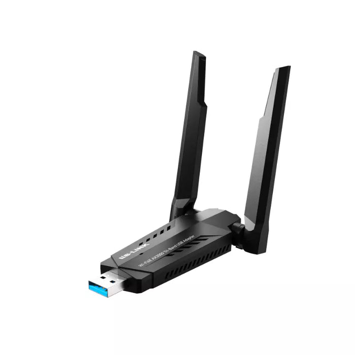 USB WiFi AXE3000 adapter with antennas on a white background - eSunrise wholesale
