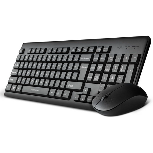 Compoint KM007-W-V2 Wireless Keyboard & Mouse Set - Black